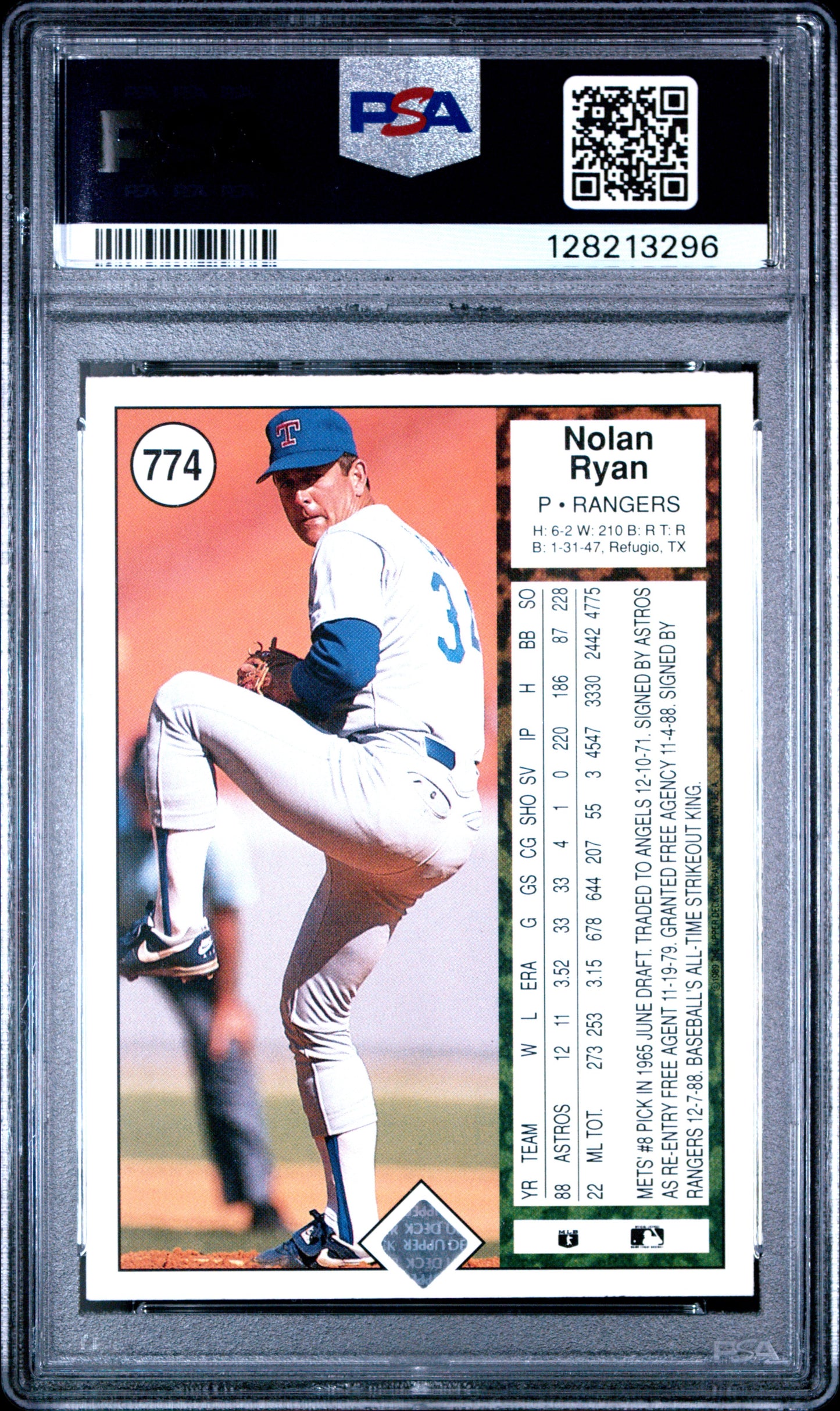 1989 UPPER DECK 774 NOLAN RYAN - MINT 9