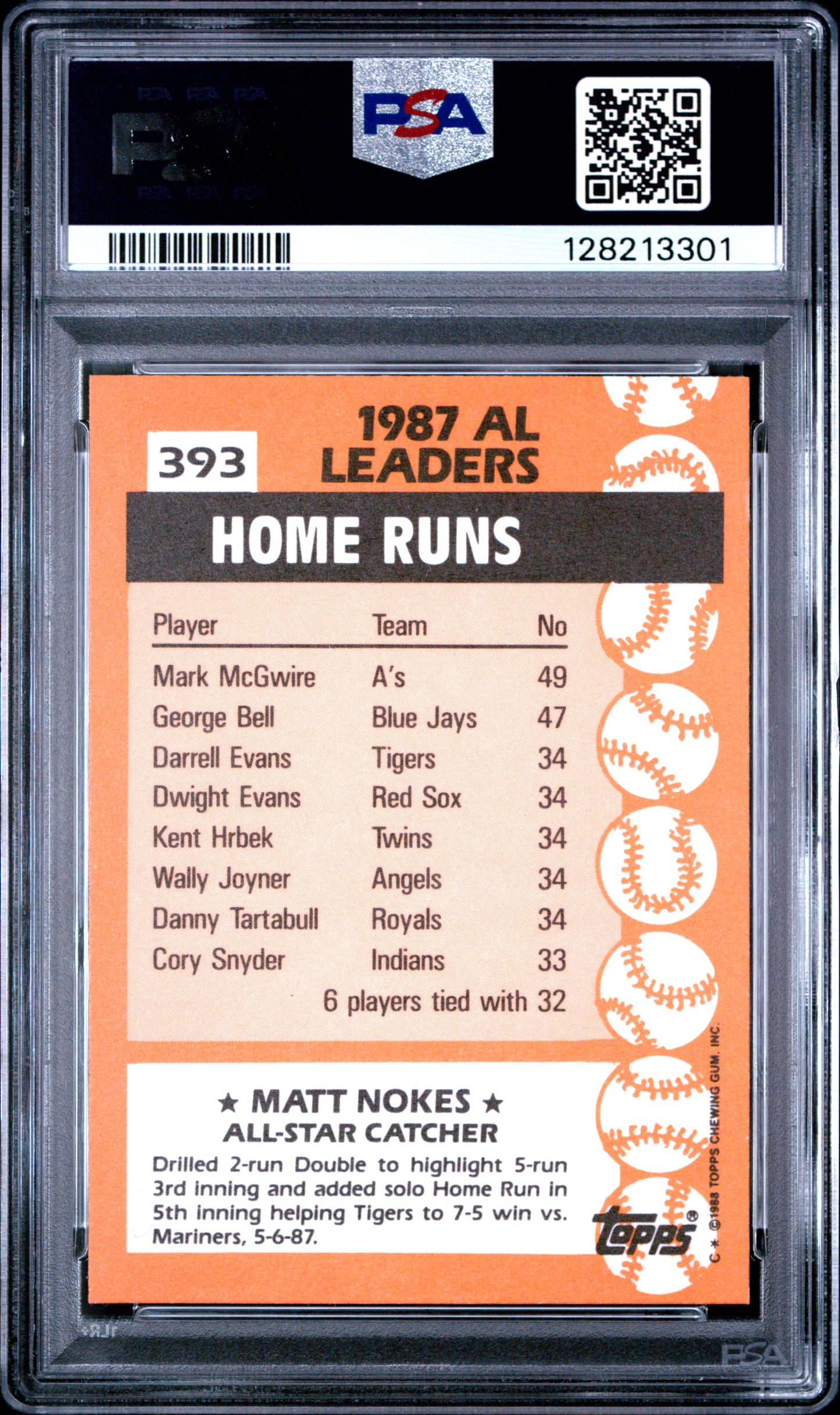 1988 TOPPS TIFFANY 393 MATT NOKES - NEAR MINT-MINT 8