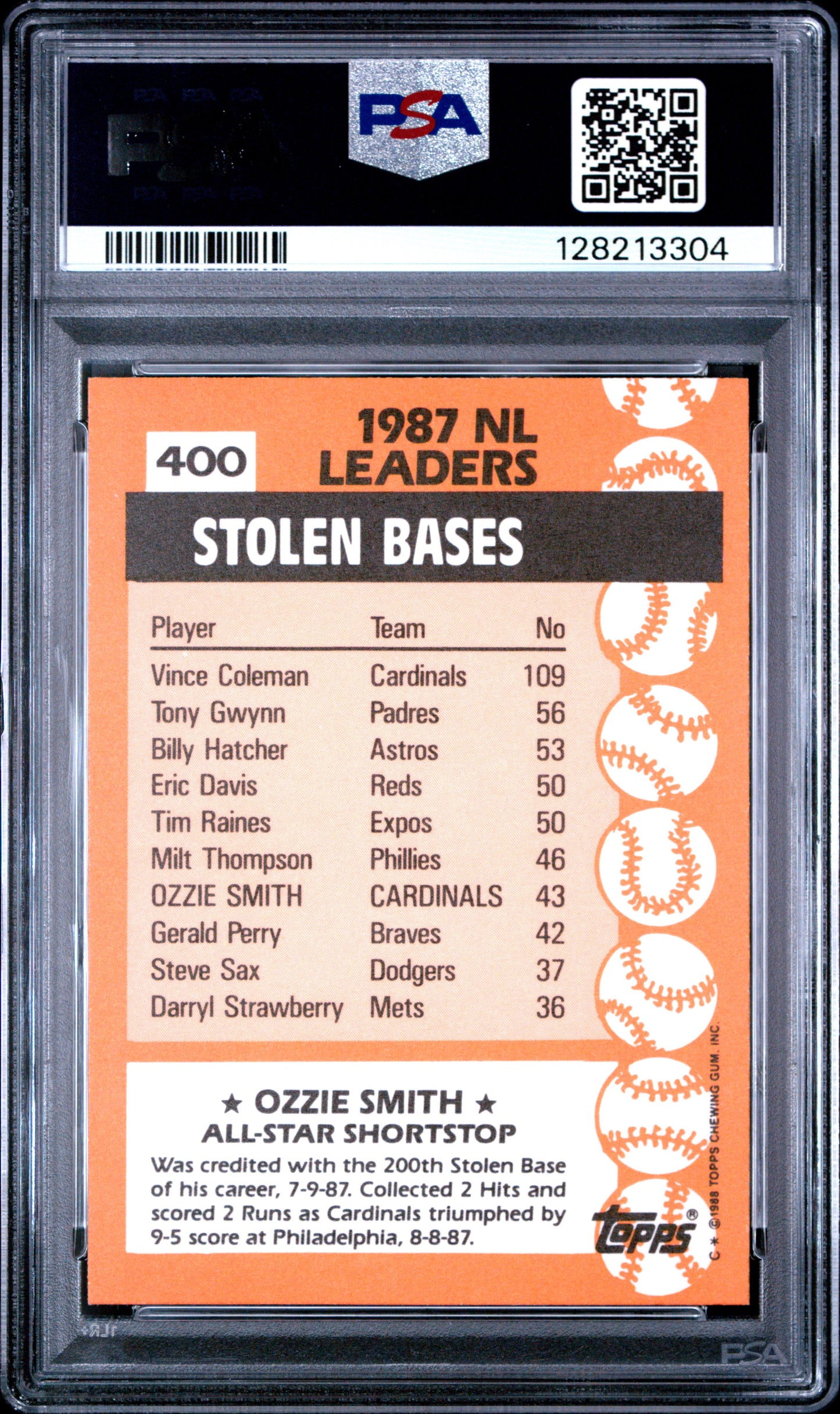 1988 TOPPS TIFFANY 400 OZZIE SMITH - NEAR MINT-MINT 8
