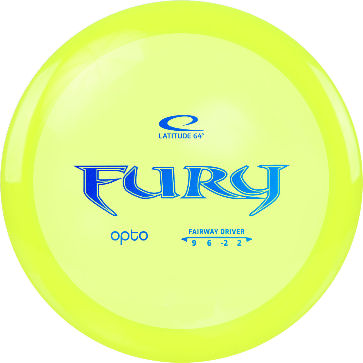 Representative image of Latitude 64 Fury disc golf disc; actual color and stamp may vary