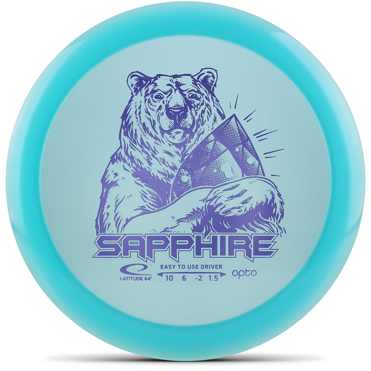 Representative image of Latitude 64 Sapphire disc golf disc; actual color and stamp may vary