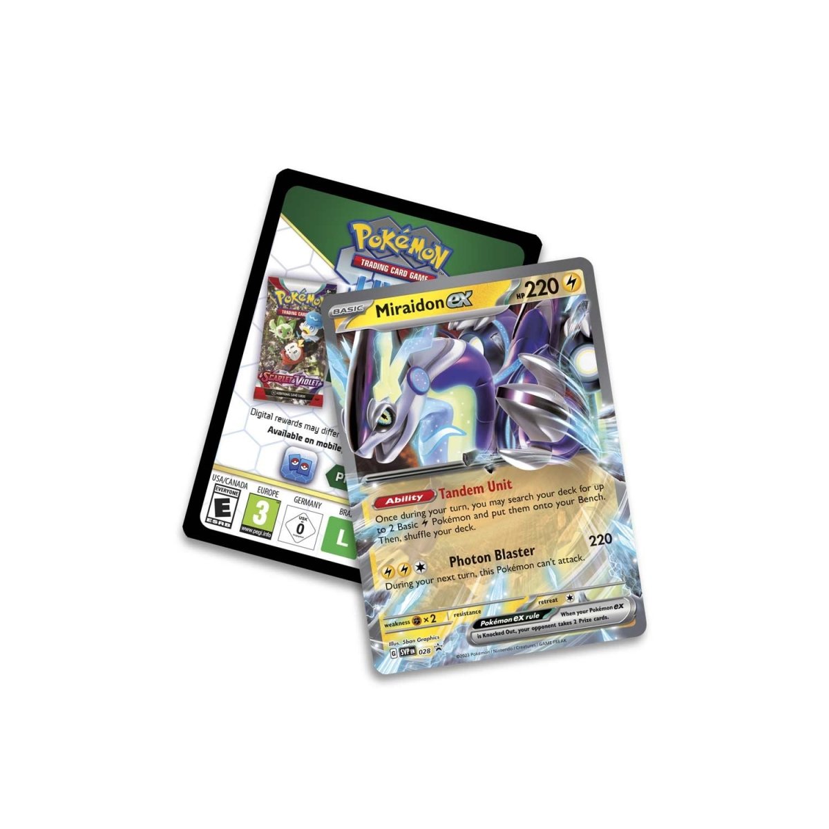 Pokémon TCG: Paldea Legends Tin (Miraidon ex) - 5 Packs