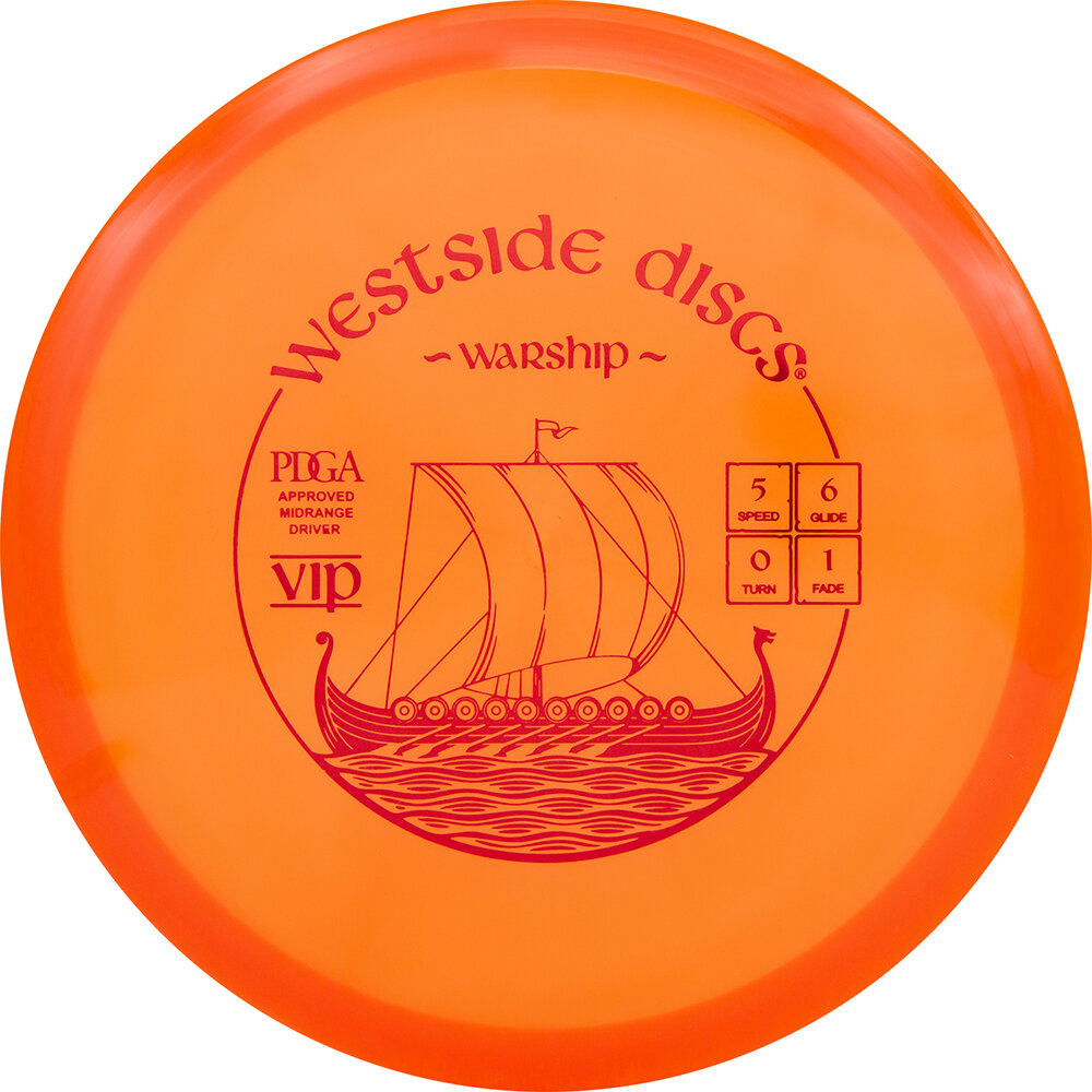 Representative image of Westside Discs Warship disc golf disc; actual color and stamp may vary
