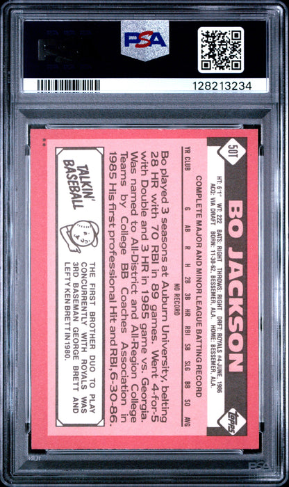 1986 TOPPS TRADED 50T BO JACKSON - MINT 9