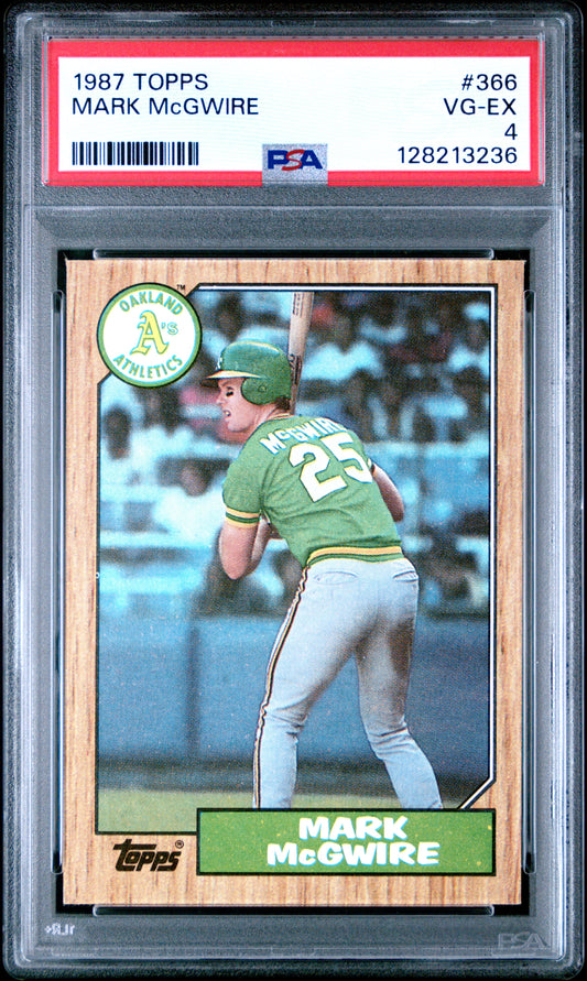 1987 TOPPS 366 MARK McGWIRE  - VERY GOOD-EXCELLENT 4
