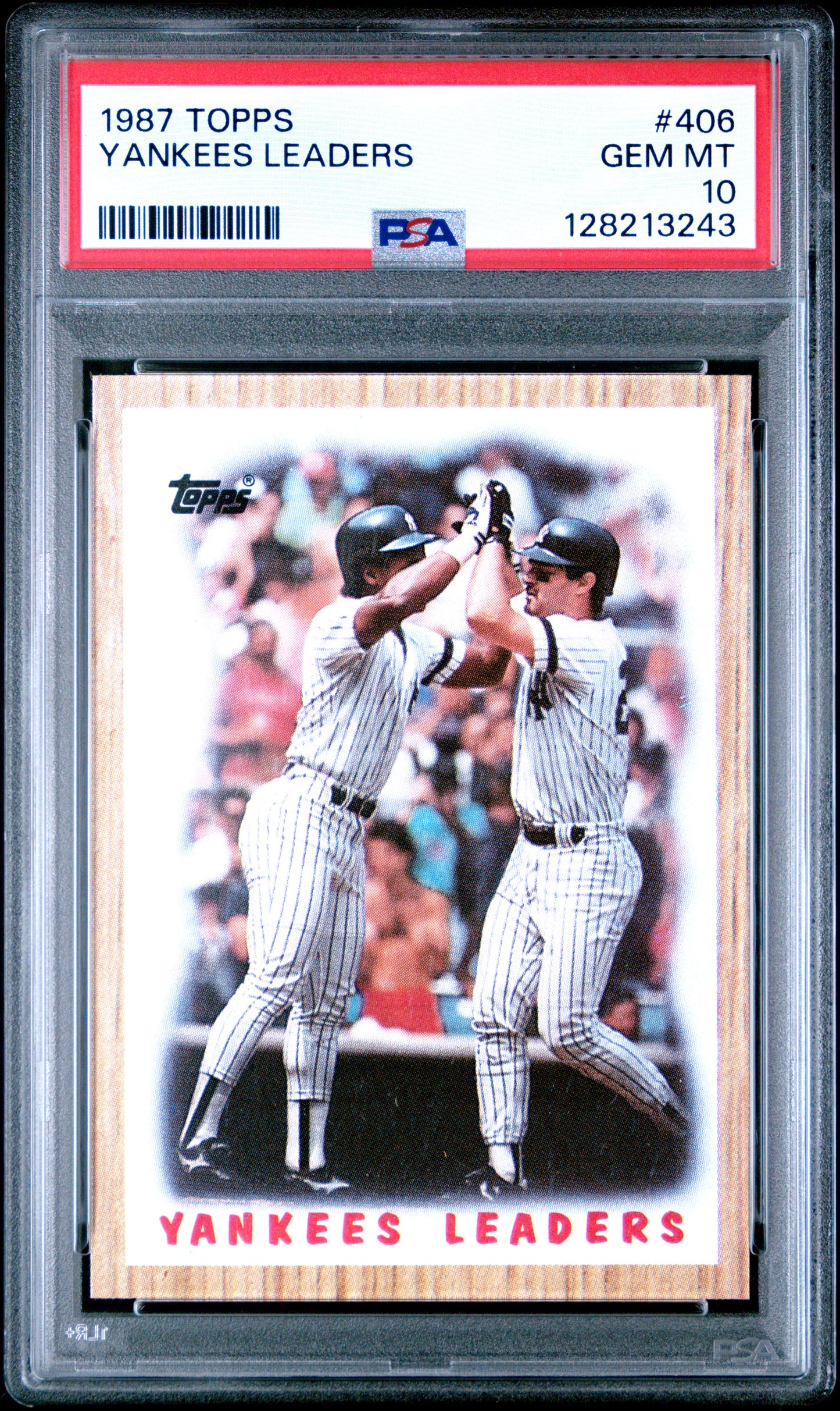 1987 TOPPS 406 YANKEES LEADERS  - GEM MINT 10