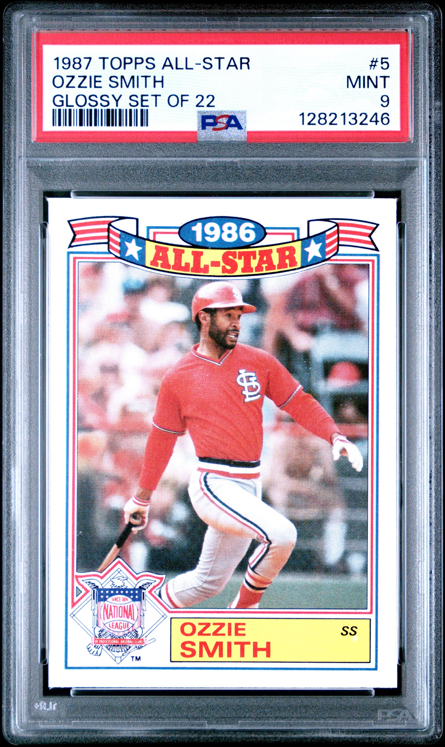 1987 TOPPS ALL-STAR GLOSSY SET OF 22 5 OZZIE SMITH - MINT 9