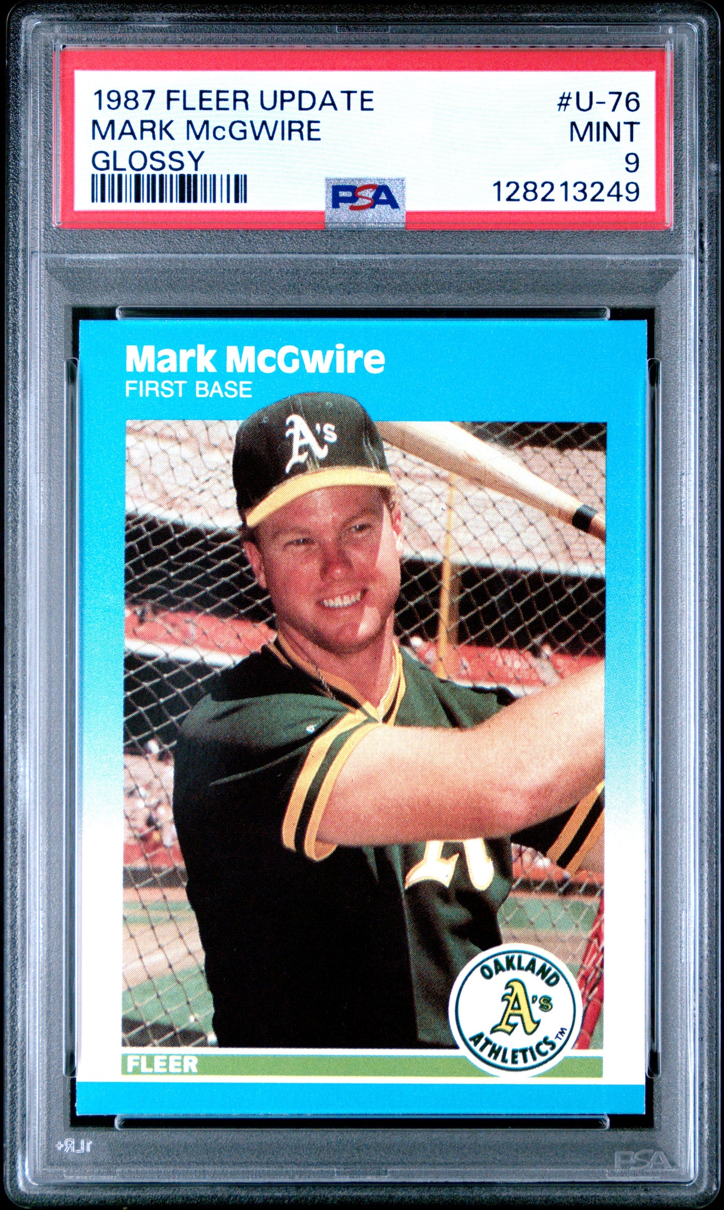 1987 FLEER UPDATE GLOSSY U-76 MARK McGWIRE - MINT 9