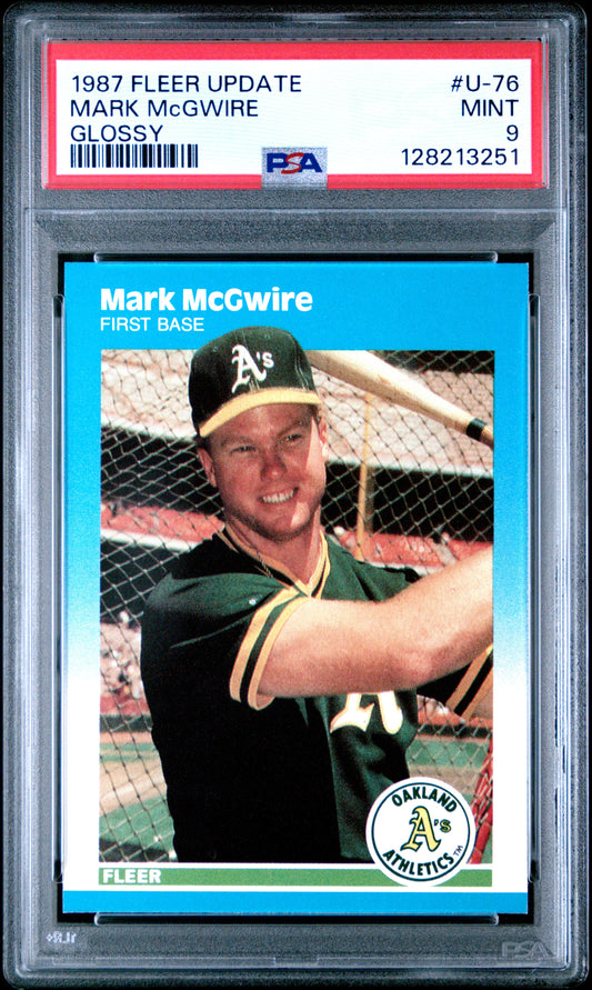 1987 FLEER UPDATE GLOSSY U-76 MARK McGWIRE - MINT 9