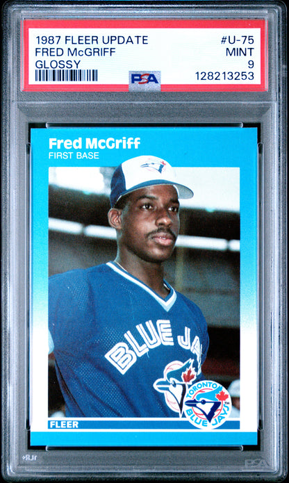 1987 FLEER UPDATE GLOSSY U-75 FRED McGRIFF - MINT 9