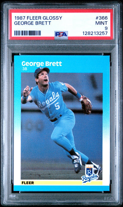 1987 FLEER GLOSSY 366 GEORGE BRETT - MINT 9