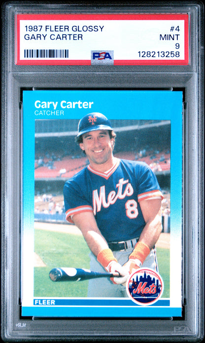 1987 FLEER GLOSSY 4 GARY CARTER - MINT 9