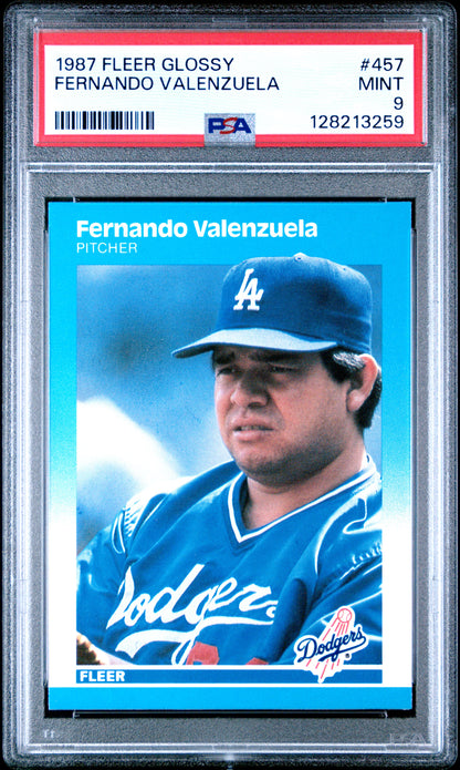 1987 FLEER GLOSSY 457 FERNANDO VALENZUELA - MINT 9