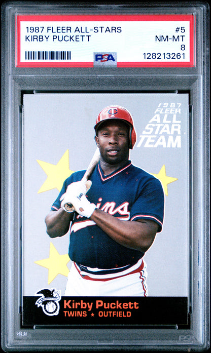 1987 FLEER ALL-STARS 5 KIRBY PUCKETT - NEAR MINT-MINT 8