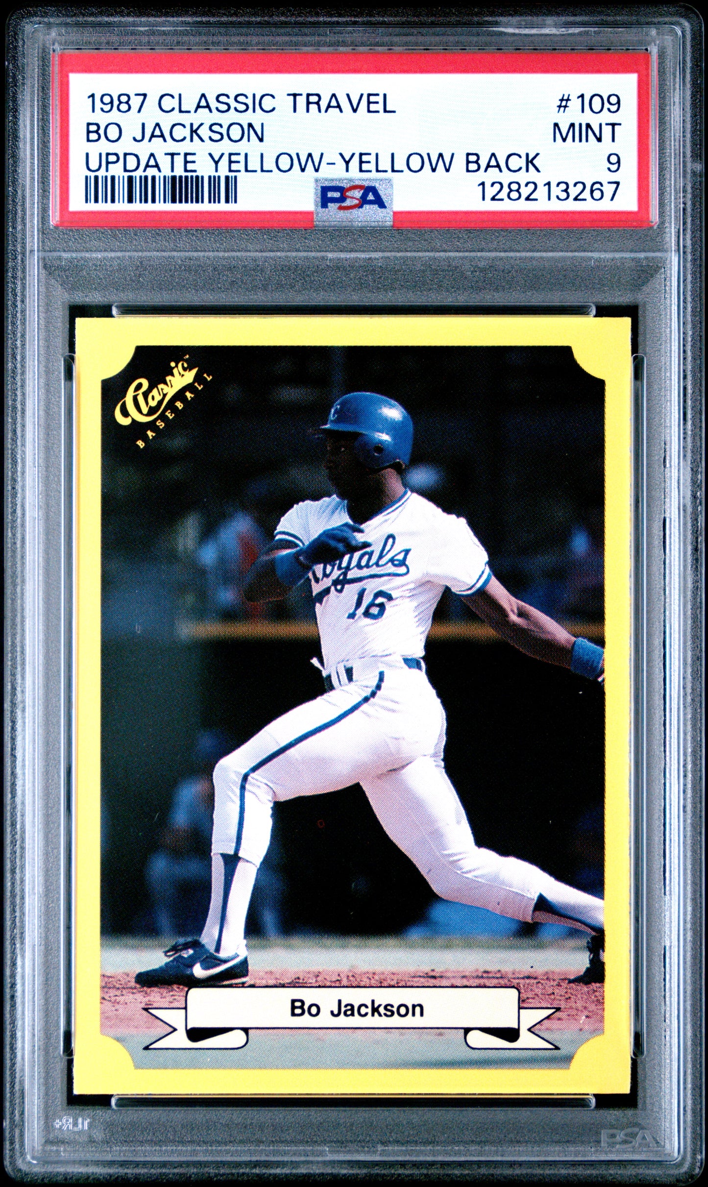 1987 CLASSIC TRAVEL UPDATE YELLOW 109 BO JACKSON YELLOW BACK - MINT 9