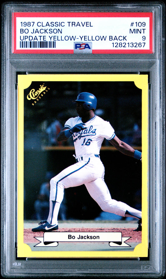 1987 CLASSIC TRAVEL UPDATE YELLOW 109 BO JACKSON YELLOW BACK - MINT 9