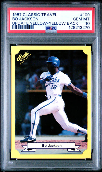 1987 CLASSIC TRAVEL UPDATE YELLOW 109 BO JACKSON YELLOW BACK - GEM MINT 10