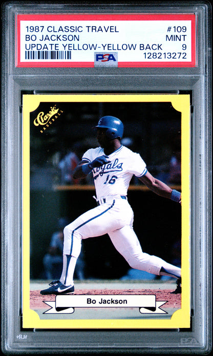 1987 CLASSIC TRAVEL UPDATE YELLOW 109 BO JACKSON YELLOW BACK - MINT 9