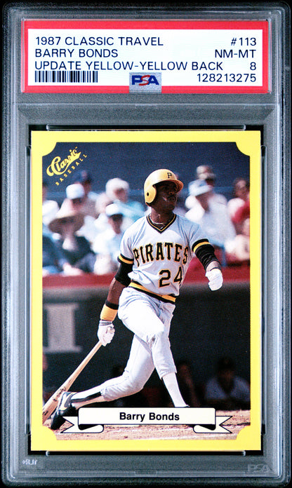 1987 CLASSIC TRAVEL UPDATE YELLOW 113 BARRY BONDS YELLOW BACK - NEAR MINT-MINT 8