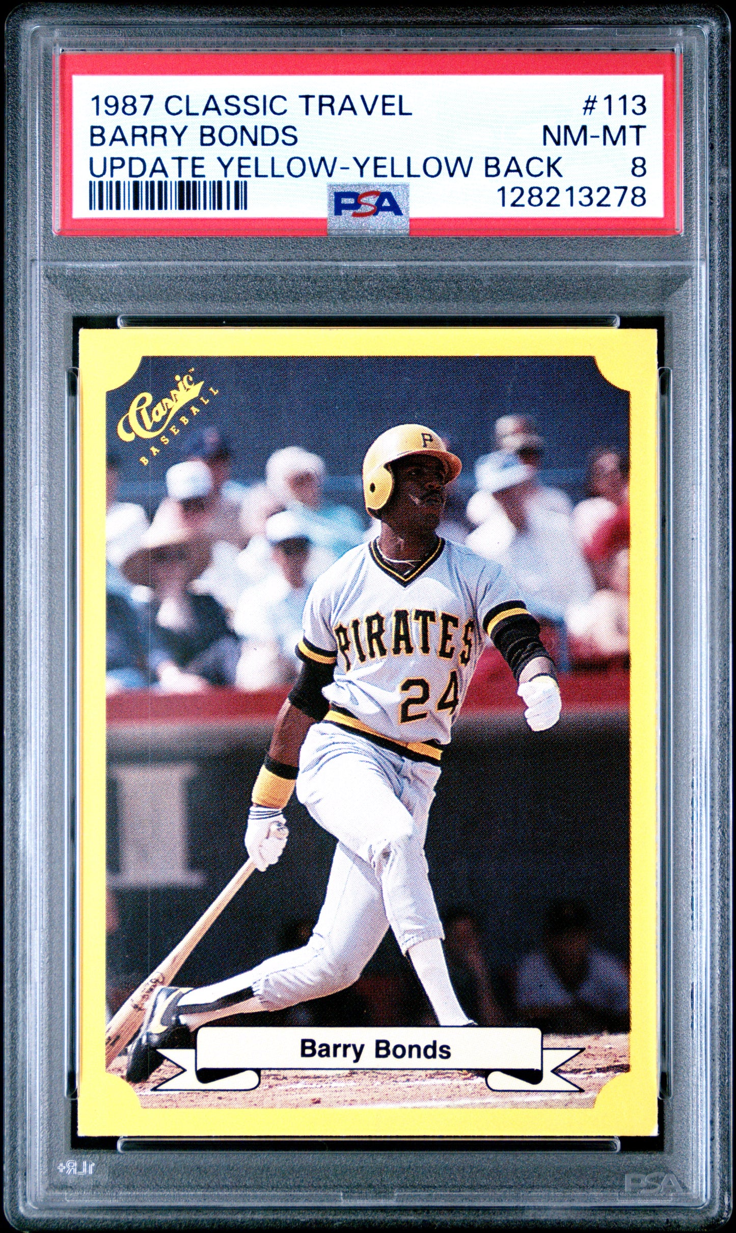 1987 CLASSIC TRAVEL UPDATE YELLOW 113 BARRY BONDS YELLOW BACK - NEAR MINT-MINT 8