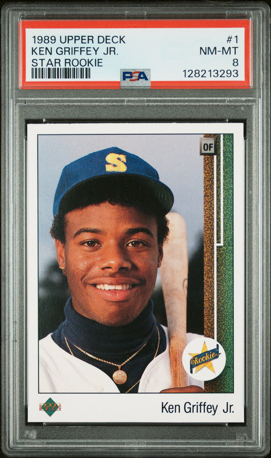 1989 UPPER DECK 1 KEN GRIFFEY JR. STAR ROOKIE - NEAR MINT-MINT 8