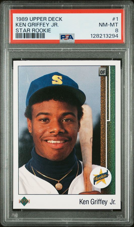 1989 UPPER DECK 1 KEN GRIFFEY JR. STAR ROOKIE - NEAR MINT-MINT 8