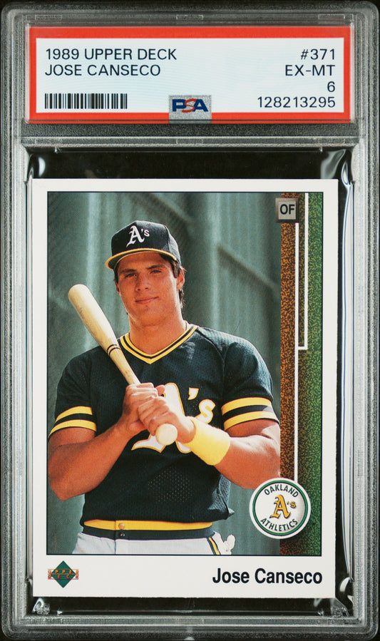 1989 UPPER DECK 371 JOSE CANSECO - EXCELLENT-MINT 6