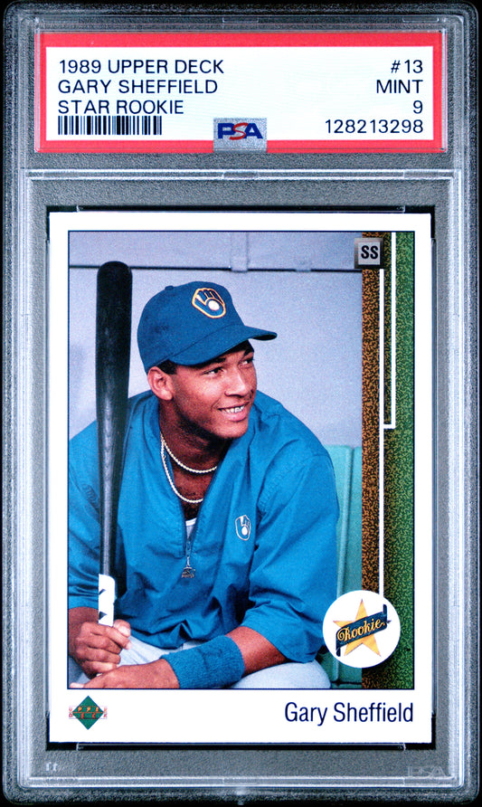 1989 UPPER DECK 13 GARY SHEFFIELD STAR ROOKIE - MINT 9