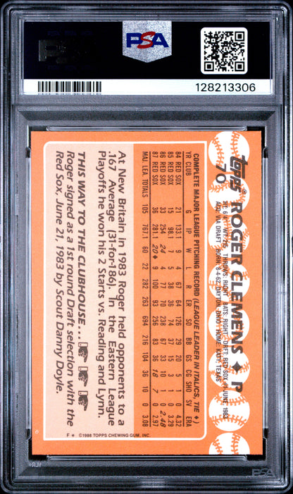 1988 TOPPS TIFFANY 70 ROGER CLEMENS  - GEM MINT 10