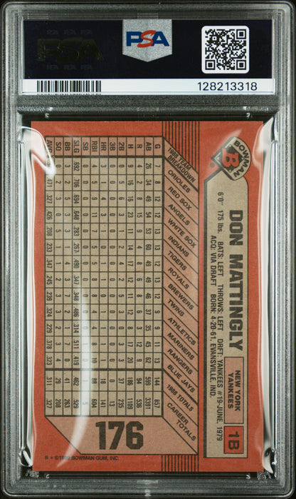1989 BOWMAN 176 DON MATTINGLY  - MINT 9