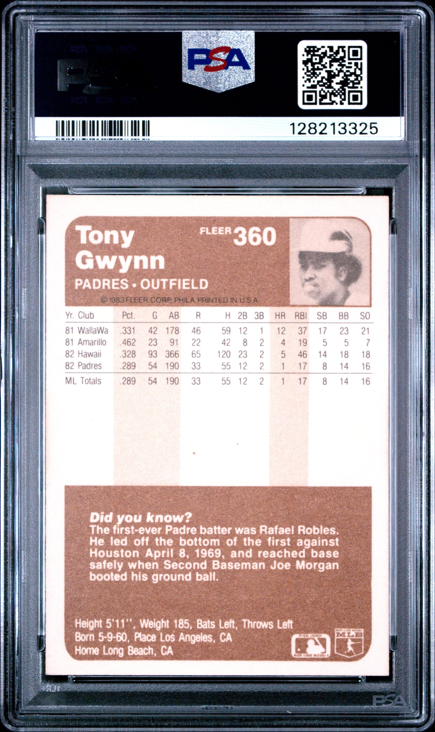 1983 FLEER 360 TONY GWYNN - NEAR MINT-MINT 8