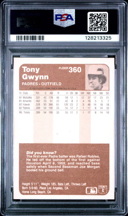 1983 FLEER 360 TONY GWYNN - NEAR MINT-MINT 8