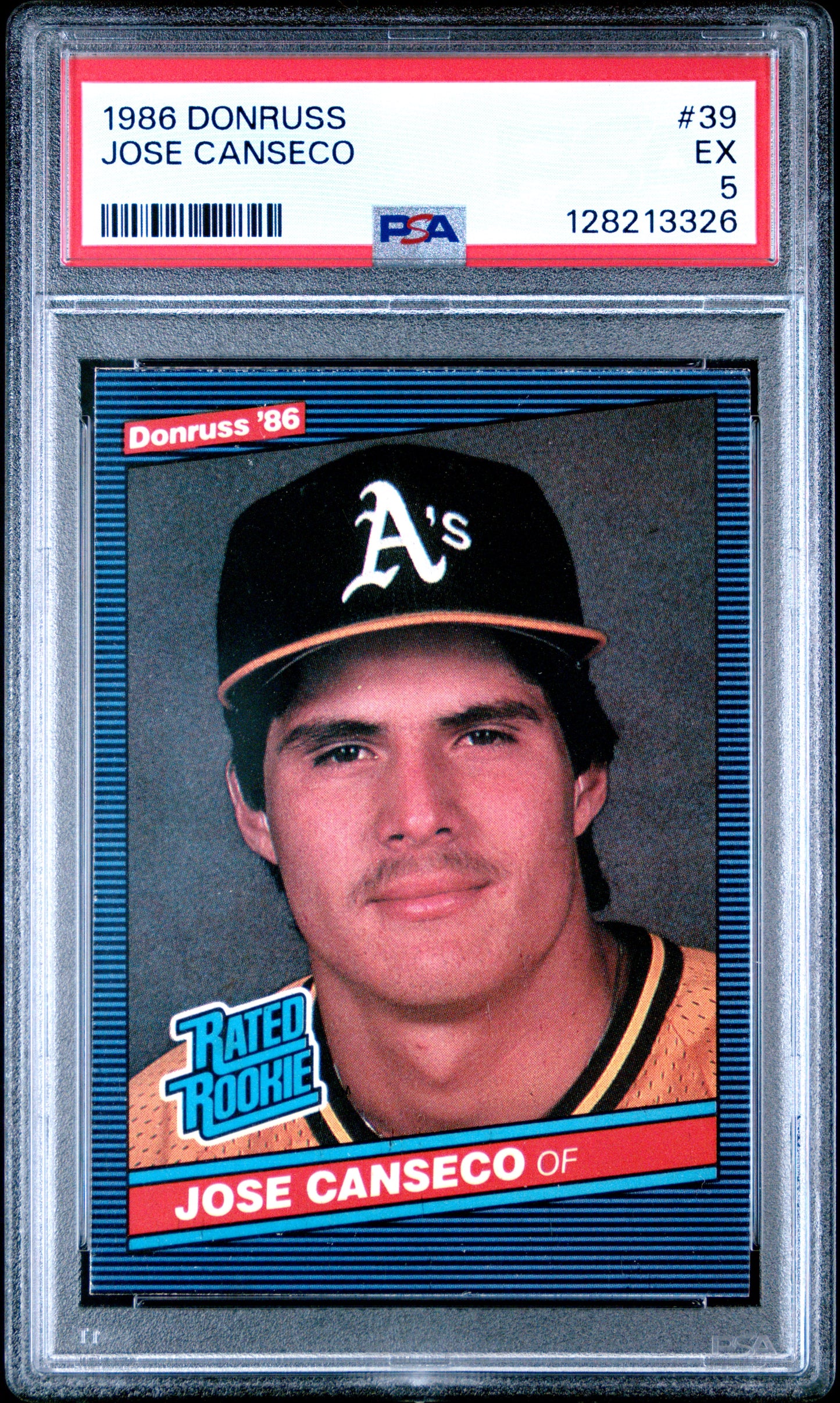 1986 DONRUSS 39 JOSE CANSECO  - EXCELLENT 5