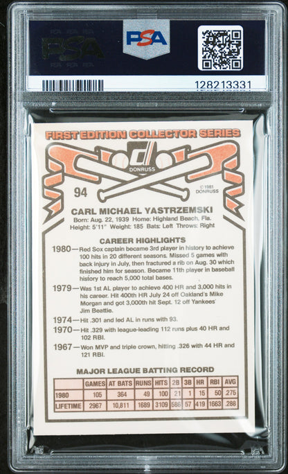 1981 DONRUSS 94 CARL YASTRZEMSKI  - NEAR MINT-MINT 8