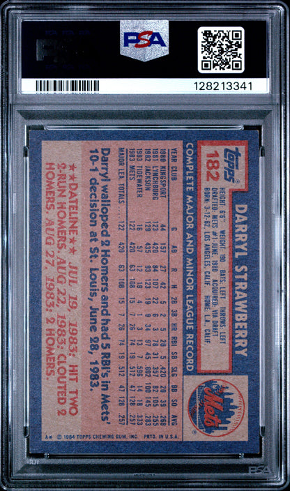 1984 TOPPS 182 DARRYL STRAWBERRY - NEAR MINT 7