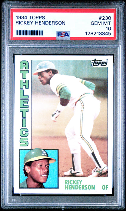 1984 TOPPS 230 RICKEY HENDERSON  - GEM MINT 10