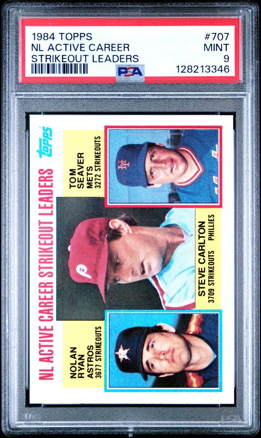 1984 TOPPS 707 NL ACTIVE CAREER STRIKEOUT LEADERS - MINT 9