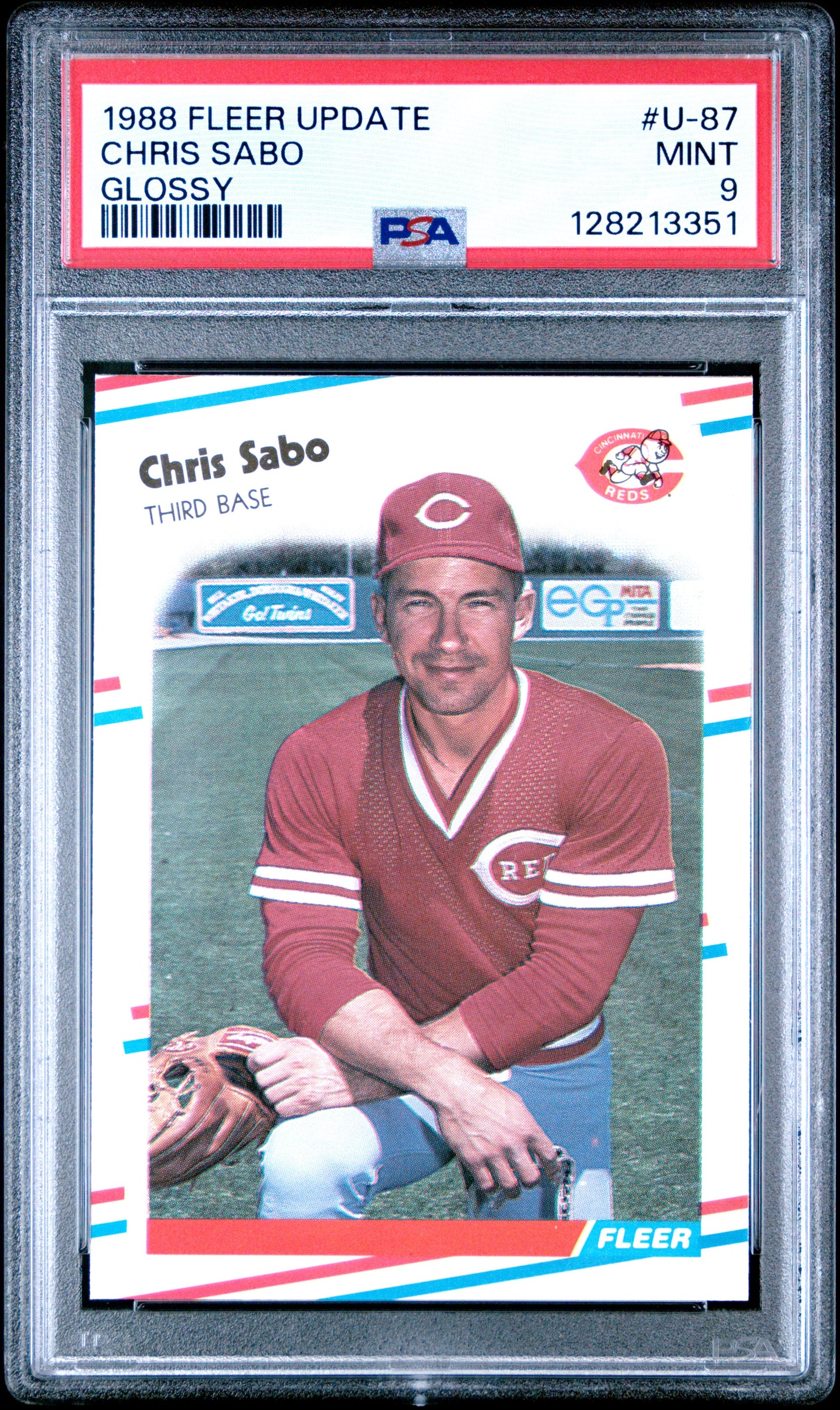 1988 FLEER UPDATE GLOSSY U-87 CHRIS SABO - MINT 9