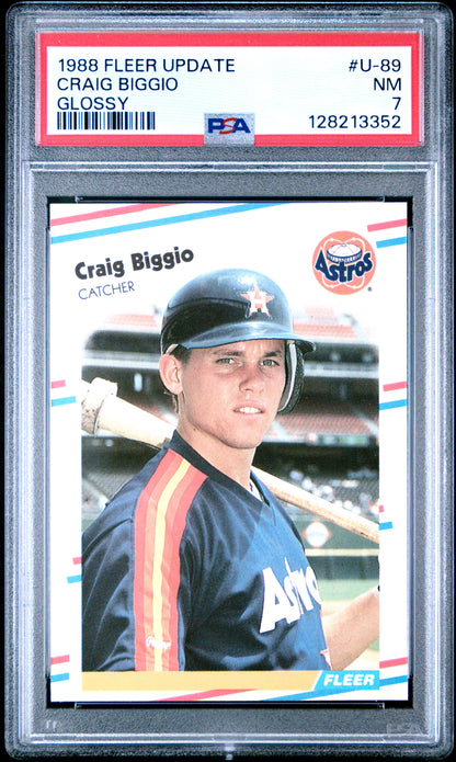 1988 FLEER UPDATE GLOSSY U-89 CRAIG BIGGIO - NEAR MINT 7