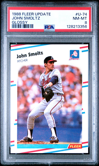 1988 FLEER UPDATE GLOSSY U-74 JOHN SMOLTZ - NEAR MINT-MINT 8