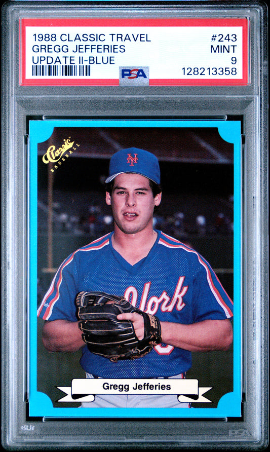 1988 CLASSIC TRAVEL UPDATE II 243 GREGG JEFFERIES BLUE - MINT 9