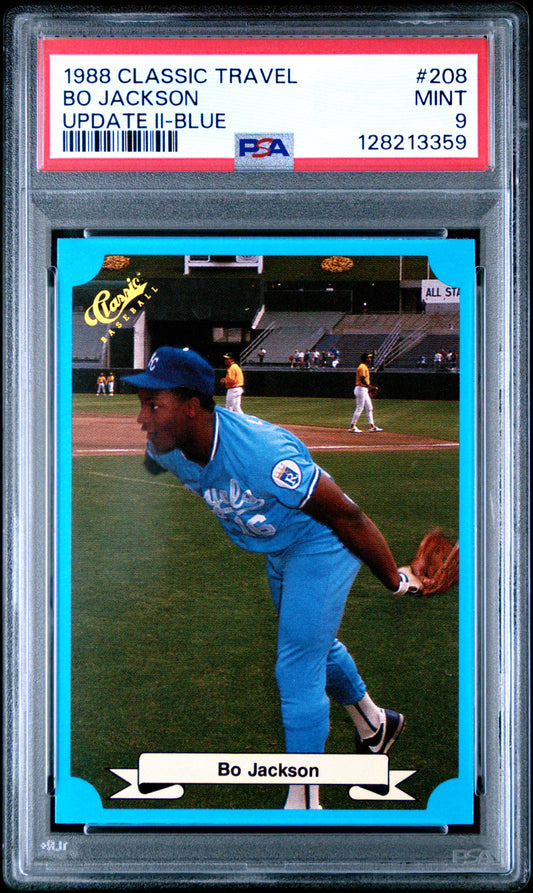 1988 CLASSIC TRAVEL UPDATE II 208 BO JACKSON BLUE - MINT 9