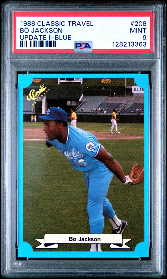 1988 CLASSIC TRAVEL UPDATE II 208 BO JACKSON BLUE - NEAR MINT 7