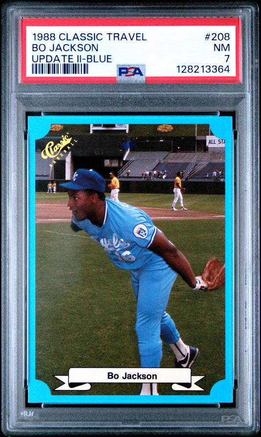 1988 CLASSIC TRAVEL UPDATE II 208 BO JACKSON BLUE - MINT 9
