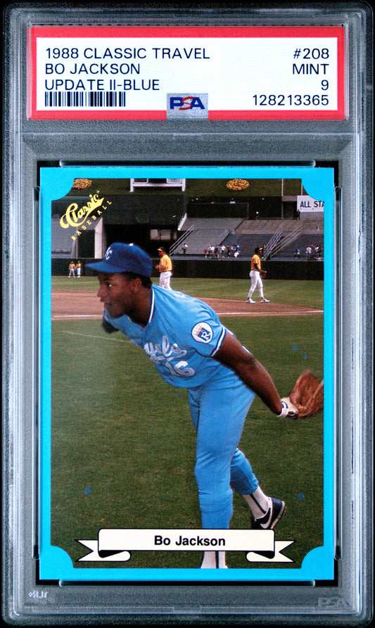 1988 CLASSIC TRAVEL UPDATE II 208 BO JACKSON BLUE - MINT 9