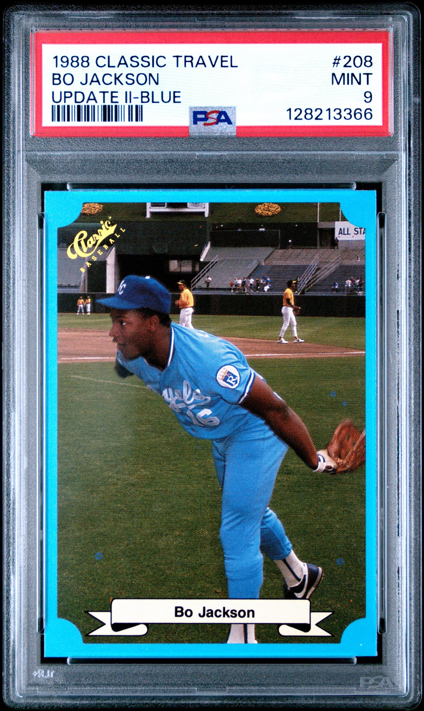 1988 CLASSIC TRAVEL UPDATE II 208 BO JACKSON BLUE - NEAR MINT-MINT+ 8.5