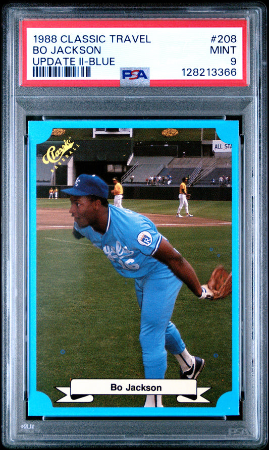 1988 CLASSIC TRAVEL UPDATE II 208 BO JACKSON BLUE - NEAR MINT-MINT+ 8.5