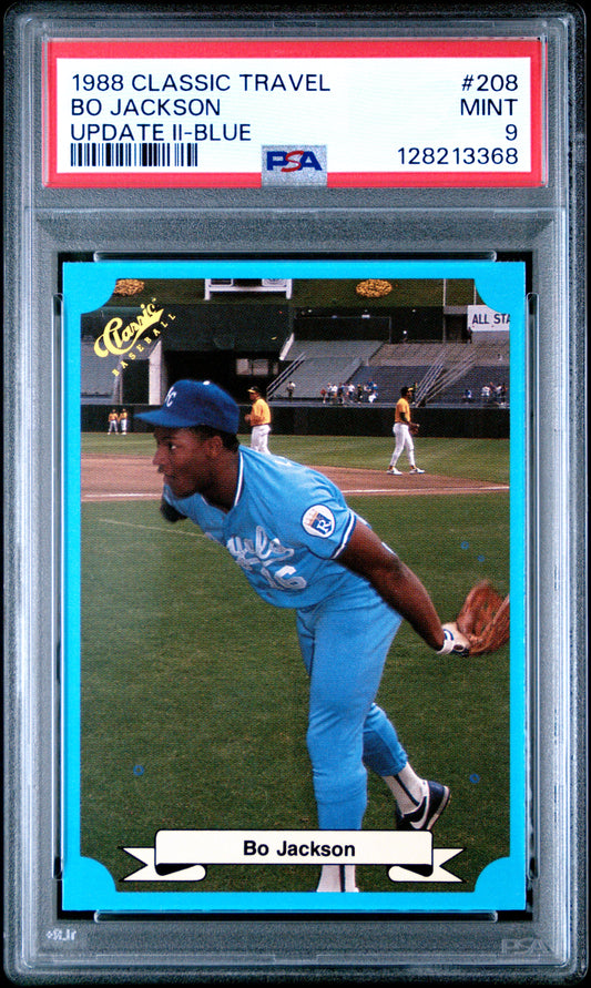 1988 CLASSIC TRAVEL UPDATE II 208 BO JACKSON BLUE - MINT 9