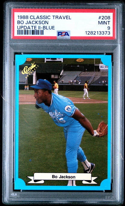 1988 CLASSIC TRAVEL UPDATE II 208 BO JACKSON BLUE - MINT 9