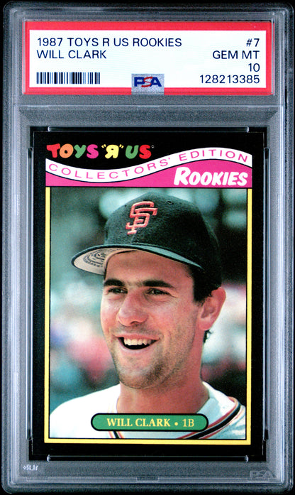 1987 TOYS R US ROOKIES 7 WILL CLARK  - GEM MINT 10